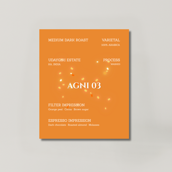 AGNI 03 coffee bag from BROOT, a washed Arabica from Udaygiri Estate, Karnataka