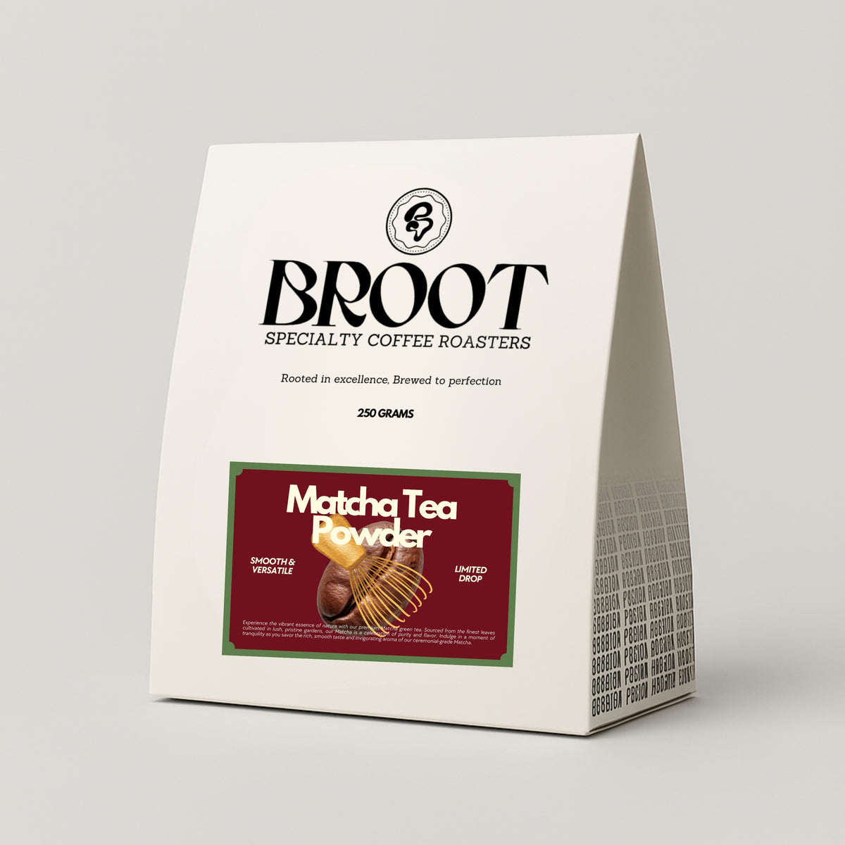 BROOT Matcha Cafe Blend pack, cafe grade Japanese matcha powder for lattes and smoothies