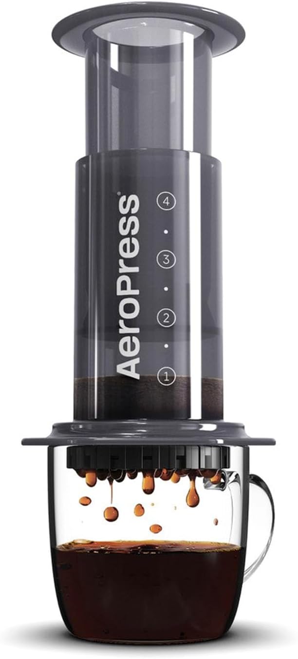 BROOT AeroPress coffee maker, a compact travel brewer printed with the BROOT logo