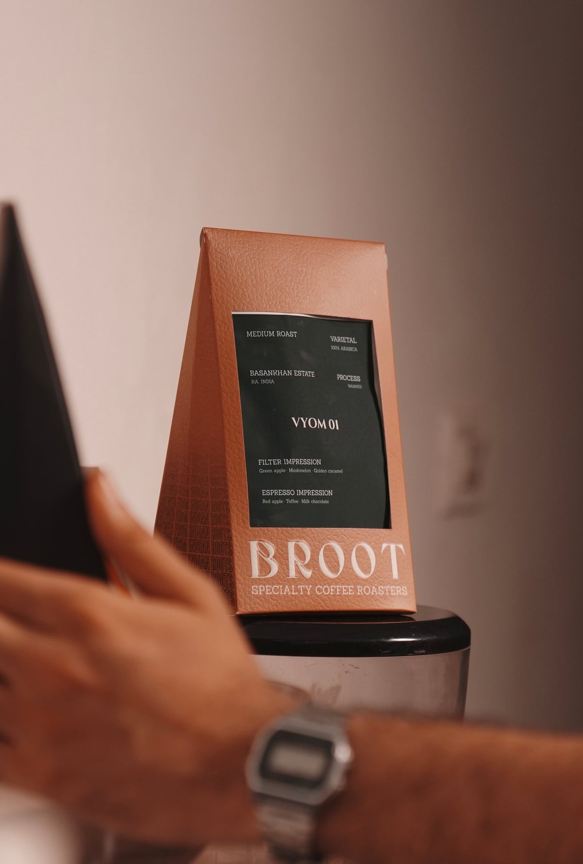 VYOM 01 filter cup, medium roast Indian washed Arabica with green apple and muskmelon