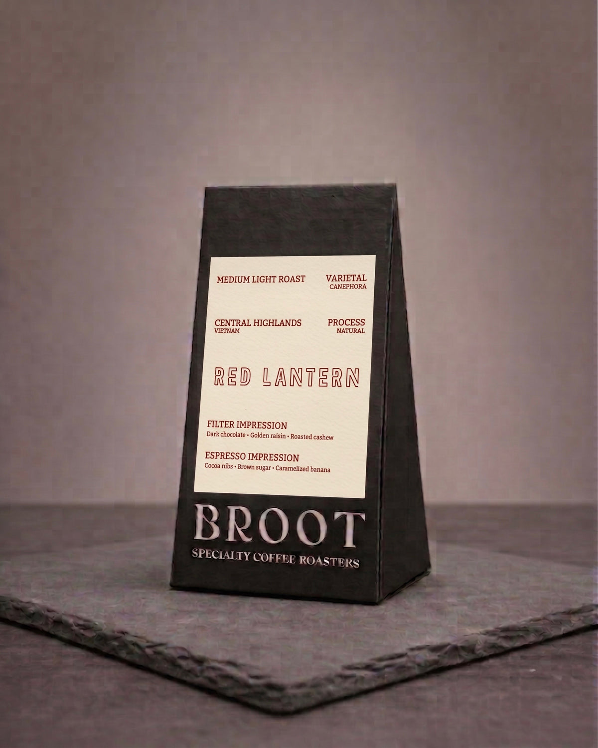 RED LANTERN espresso, syrupy Vietnamese robusta with cocoa nibs and brown sugar sweetness