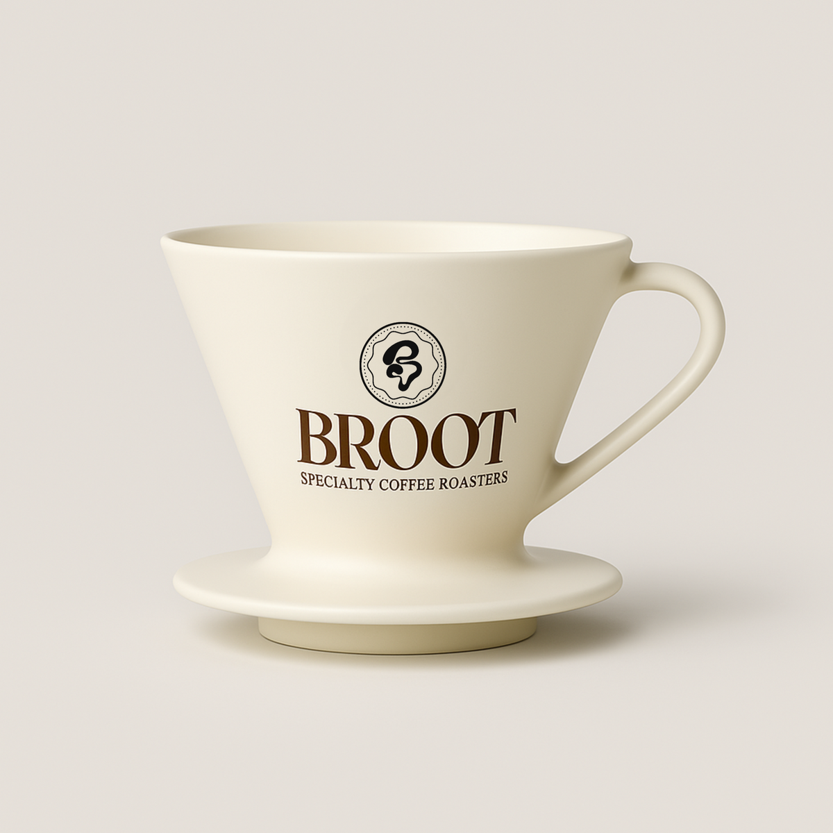 BROOT ceramic pour-over brewer, a V60 style dripper for bright clean filter coffee