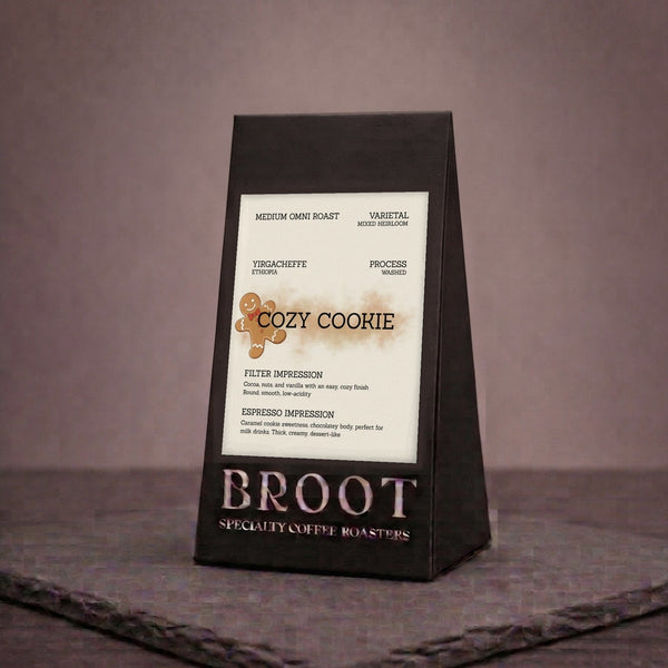 COZY COOKIE coffee bag, washed Yirgacheffe from Ethiopia, BROOT Coffee Roasters, New Delhi