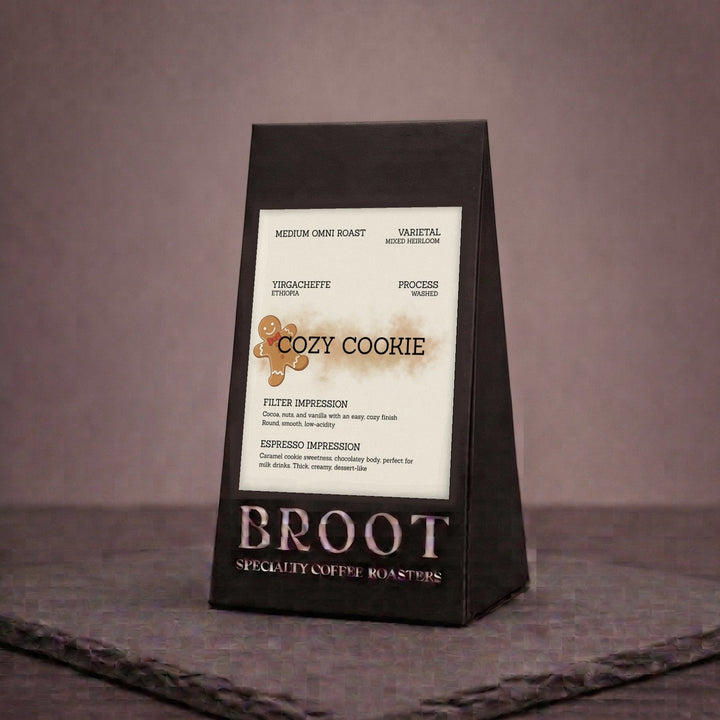 COZY COOKIE coffee bag, washed Yirgacheffe from Ethiopia, BROOT Coffee Roasters, New Delhi