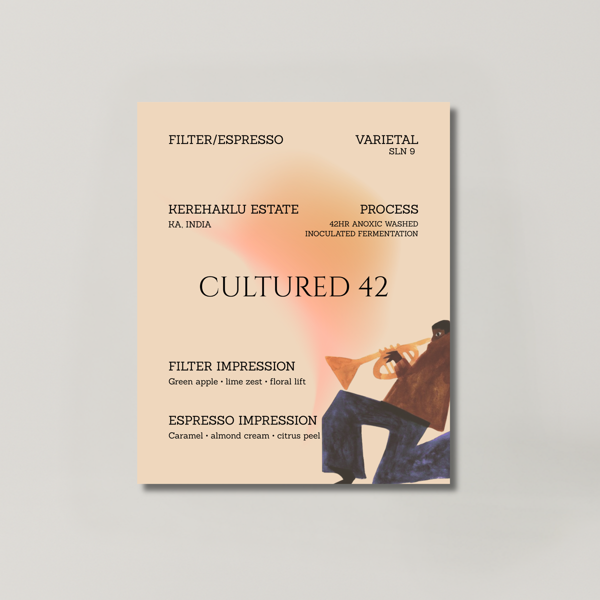 CULTURED 42 coffee bag from BROOT, a 42-hour anoxic washed SLN9 from Kerehaklu Estate