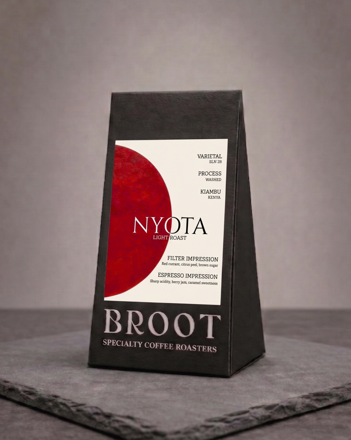 NYOTA beans, light omni roast Kenyan washed with red currant and citrus peel notes
