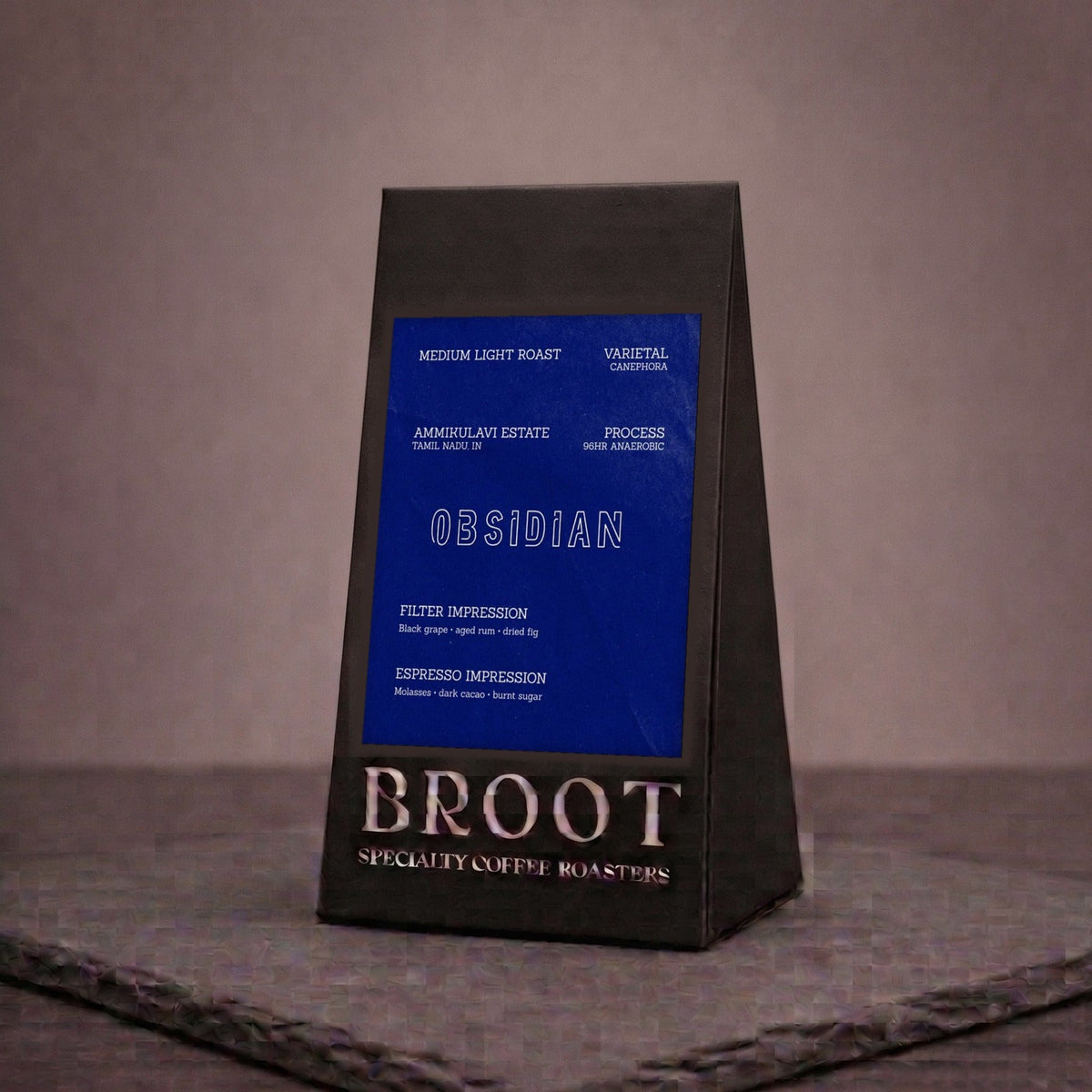 OBSIDIAN 250 g coffee bag, BROOT Coffee Roasters, New Delhi