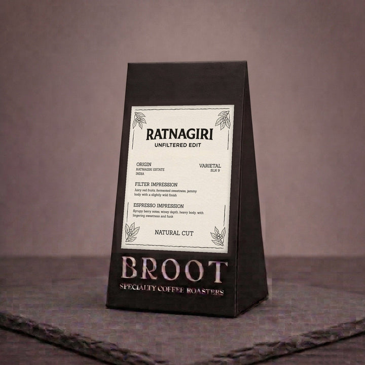 RATNAGIRI NATURAL CUT coffee bag, BROOT Coffee Roasters, New Delhi